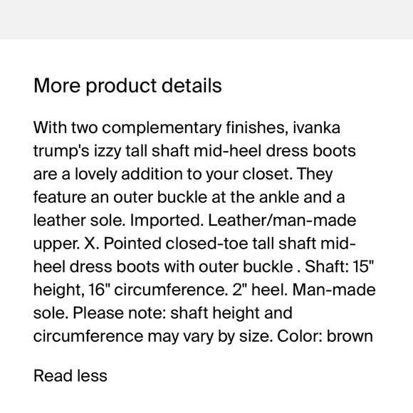 ‼️SOLD‼️ Ivanka Trump Izze Tall Dress Boot - Brown, 7.5 - Picture 16 of 16